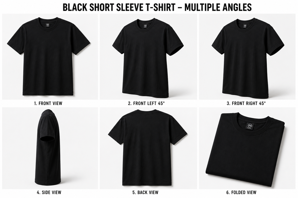 Black 3 Pack Short Sleeve T-Shirt