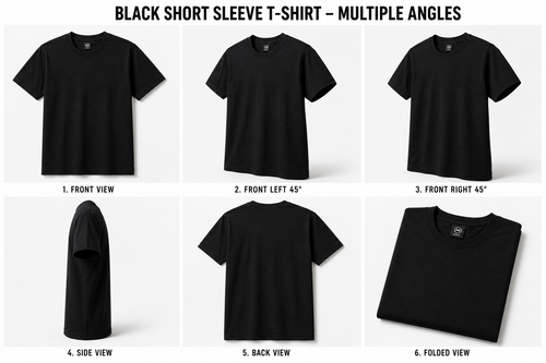 Black 3 Pack Short Sleeve T-Shirt