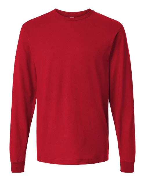 Core Cotton red long sleeve t-shirt 3-pack, cotton crew neck tee