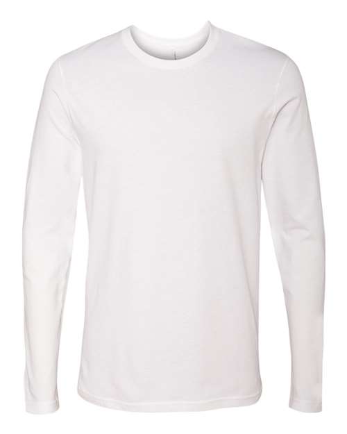 Core Cotton white long sleeve t-shirt 3-pack, cotton crew neck tee