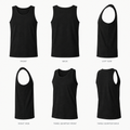 Black tank top six-view product image