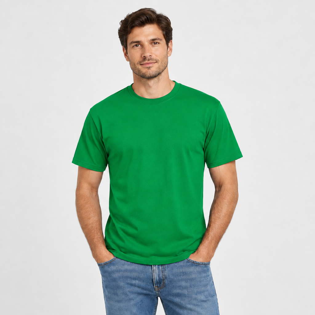 Corrected Green short-sleeve male model image