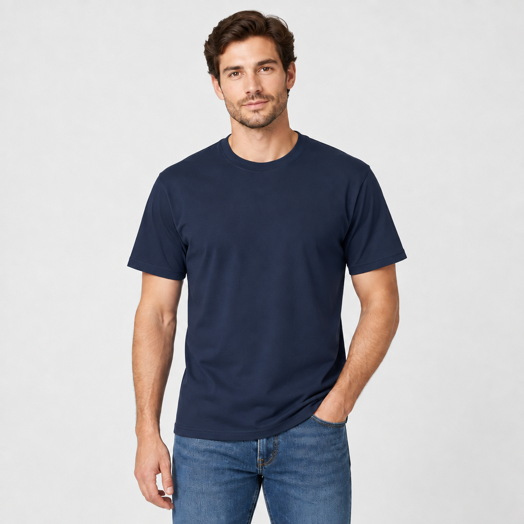 Corrected Navy short-sleeve male model image