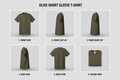 Olive Short Sleeve T-Shirt multiple angles composite