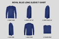 Royal Blue Long Sleeve T-Shirt multiple angles composite
