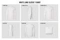White Long Sleeve T-Shirt multiple angles composite