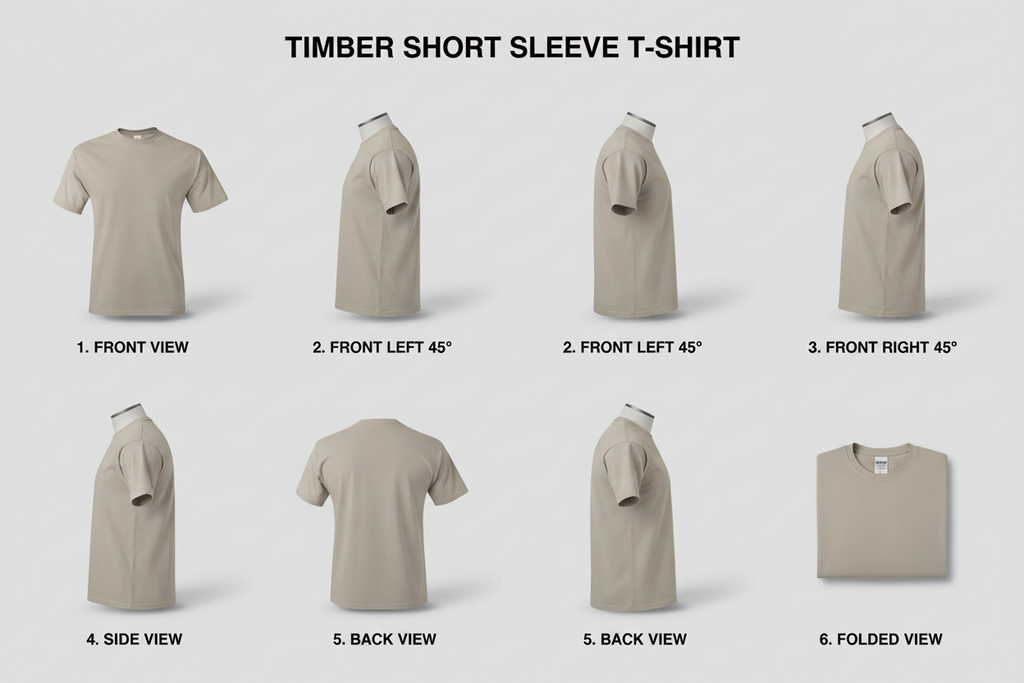 Timber Short Sleeve T-Shirt multiple angles composite