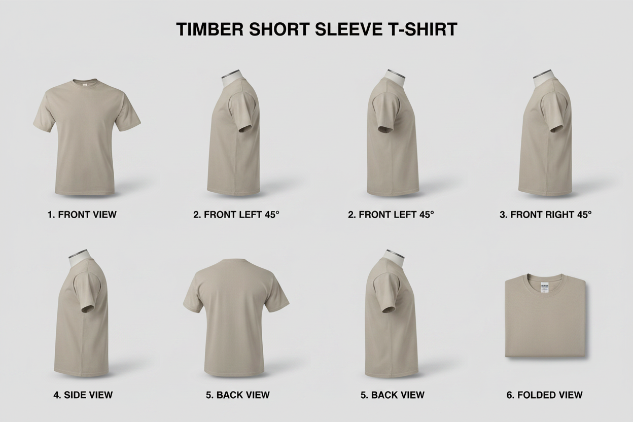 Timber Short Sleeve T-Shirt multiple angles composite