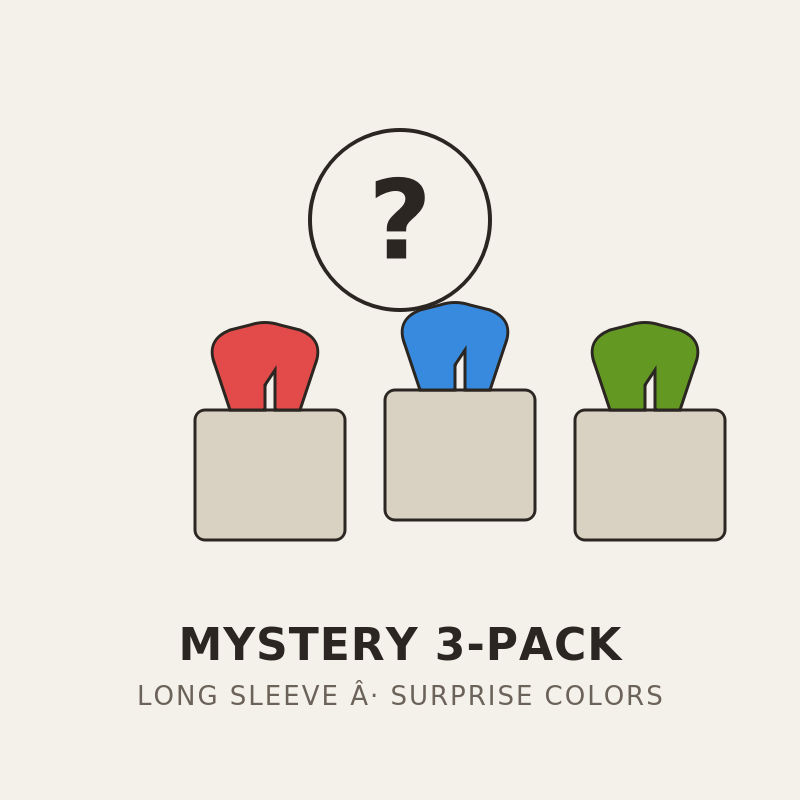 Long Sleeve T-Shirt Mystery 3-Pack | Core Cotton