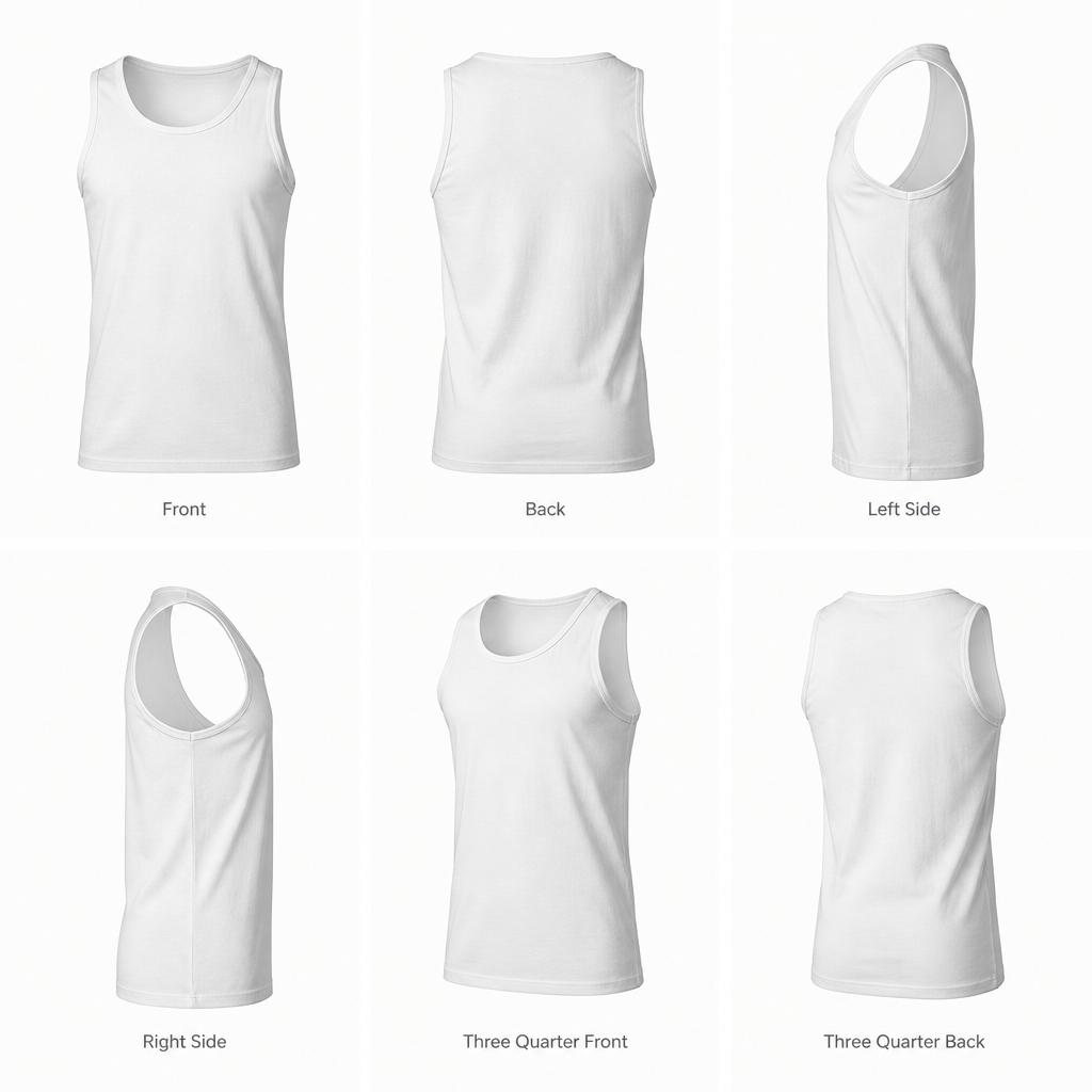 White tank top six-view product image